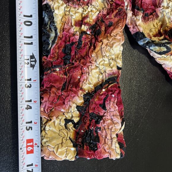 Joseph Ribkoff Jacket Size 6 Texture Full Zip Artsy Blazer Stretch Ruched Sequin - Picture 12 of 12